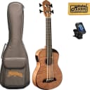 Oscar Schmidt Comfort Series Bass Ukulele, OUB800K,Flame maple top, back and sides, Bundle, OUB800K PACK