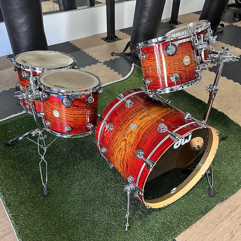DW Collectors Series Exotic Drumset 10-12-14-16-22 2003 - Zebrawood Classic Fade Lacquer image 1