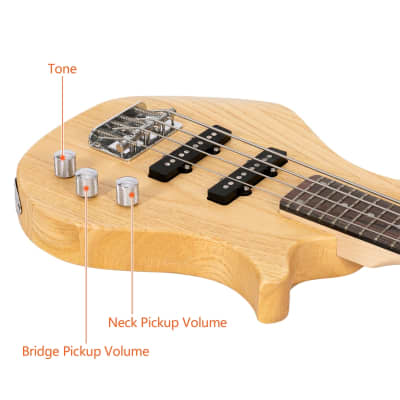 Glarry  GW101 36in  Quality Kid's Electric Bass Guitar 2021 Burlywood image 9