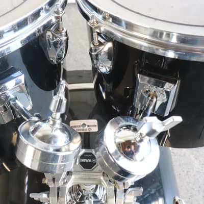 Yamaha 5pc Tour Concert Tom Drum Kit Set Black 22/15/14/13/12" Vintage 1980's MIJ image 3