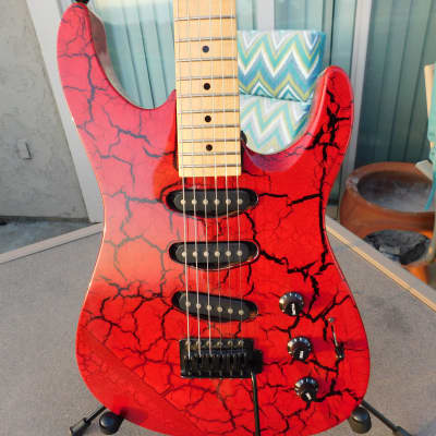 Video! Stinger by C. F. Martin & Company Super Strat- Red Crackle image 1
