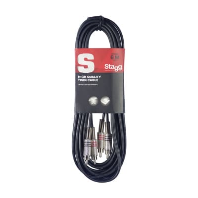 Stagg S Series Twin Male RCA to Twin Male RCA Cable 6m for sale
