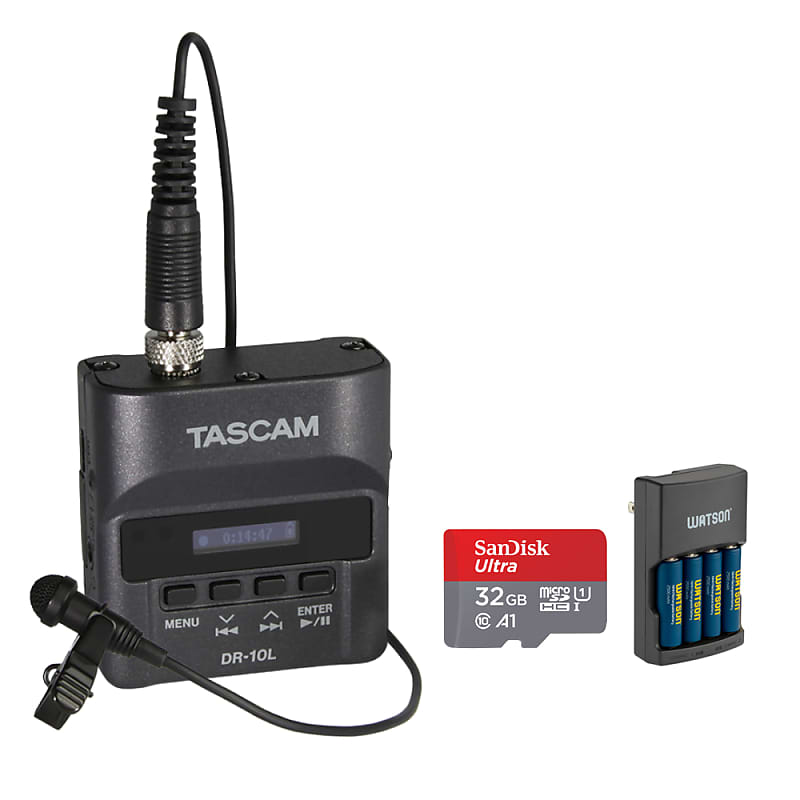 Tascam DR-10L Portable Digital Audio Recorder with Lav Microphone Bundle  with 32GB MicroSDHC Memory | Reverb