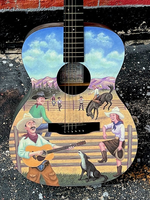 Martin Cowboy III 2020 really cool Limited Run w/Cowboy Scene w/Chris  Martin on Horseback.