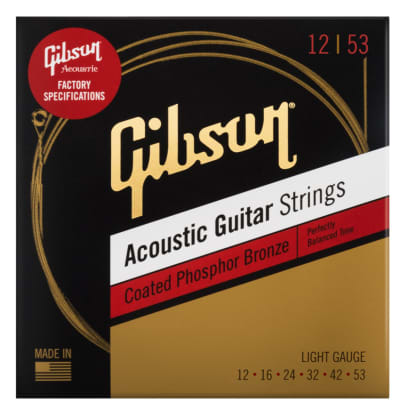 Gibson Coated Phosphor Bronze Acoustic Guitar Strings 12-53 for sale