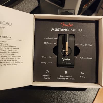 Fender Mustang Micro Personal Guitar Amplifier 2021 - Present - Black image 1