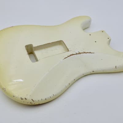 3lbs 14oz BloomDoom Nitro Lacquer Aged Relic Olympic White S-Style Vintage Custom Guitar Body image 11