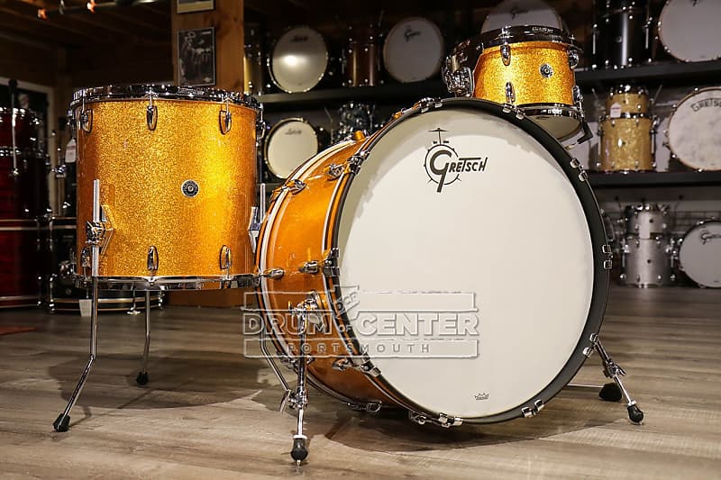 Used Gretsch Brooklyn 3pc Rock Drum Set Gold Sparkle | Reverb