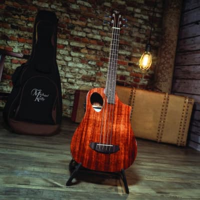 Michael Kelly Sojourn Port Gloss Koa Acoustic Travel Bass with Gig Bag MKSBSKGOFR image 5