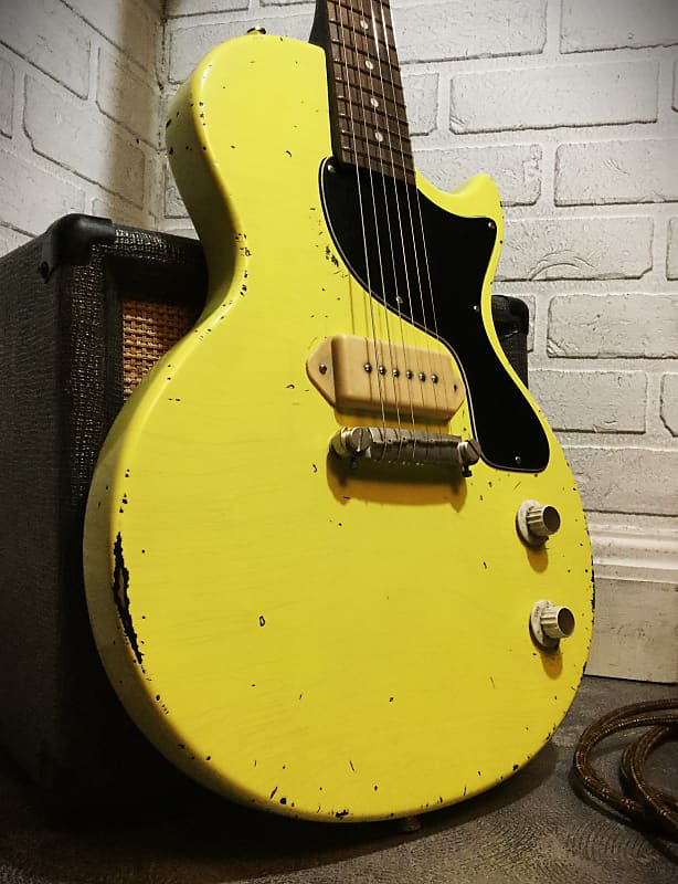 Relic Epiphone Les Paul Junior Electric Guitar TV Yellow by Nate's Relic Guitars image 1