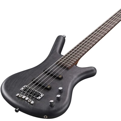 Warwick Pro Series Corvette Standard 5 String Bass Guitar - Nirvana Black Transparent Satin image 4