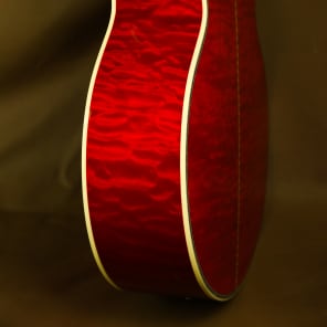 Gibson SJ-200 Custom Quilt Vine Trans Cherry Acoustic Guitar J-200 image 7