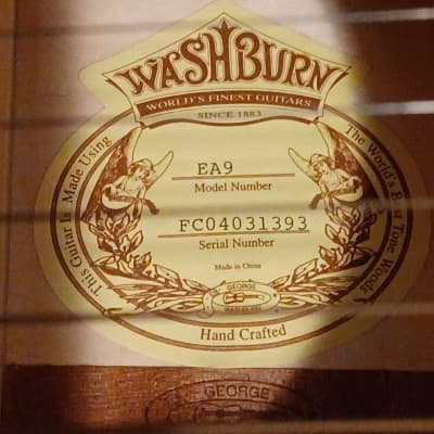 Washburn EA9 acoustic Early 2000s - Bright for sale