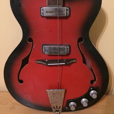Lviv Lvov Semi Acoustic Bass 1971-1986 Red Soviet USSR Vintage