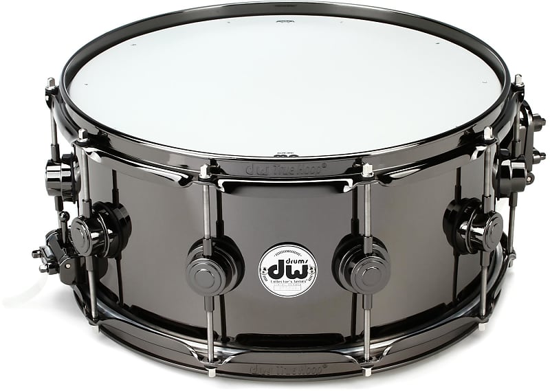 DW Collector's Series Metal Snare Drum - 6.5 x 14-inch - Black Nickel Over Brass with Black Nickel Hardware image 1