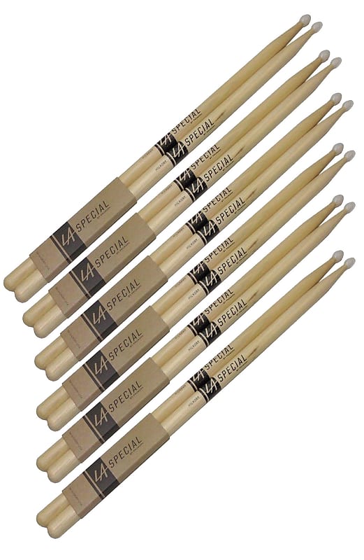 6 PACK Promark LA Special 5B Nylon Tip Drumstick, LA5BN-6 | Reverb