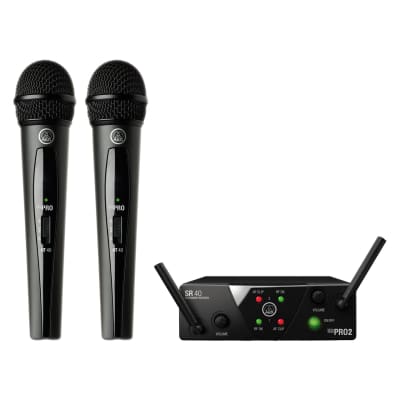 AKG WMS40 Mini2 Dual Vocal Set Wireless Microphone System, Band B & D image 2