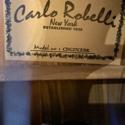 Carlo Robelli CDG27CEBK Black Acoustic Electric Guitar image 5