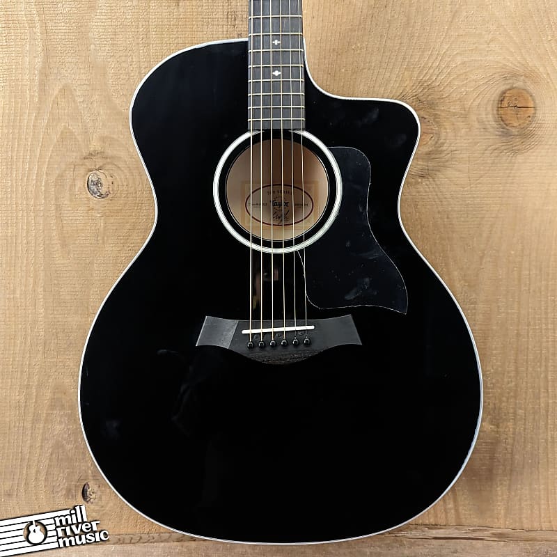 Taylor 214ce-BLK DLX DEMO Acoustic Electric Guitar w/HSC