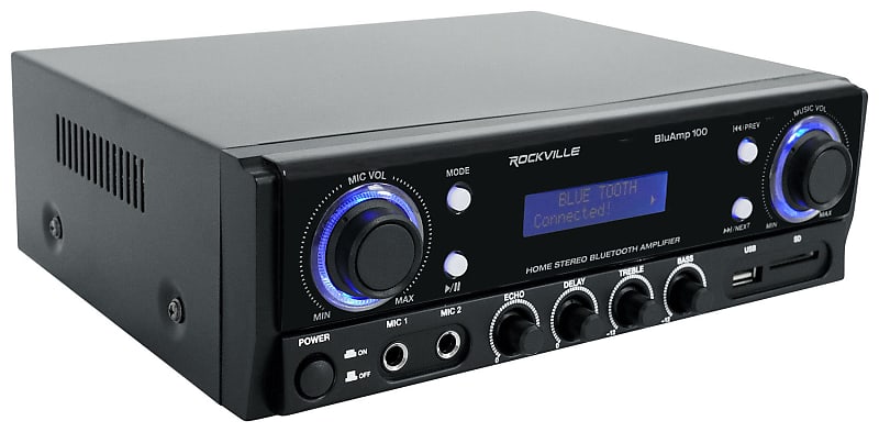 Rockville BLUDAC2B DAC/Bluetooth Amplifier Home Receiver USB