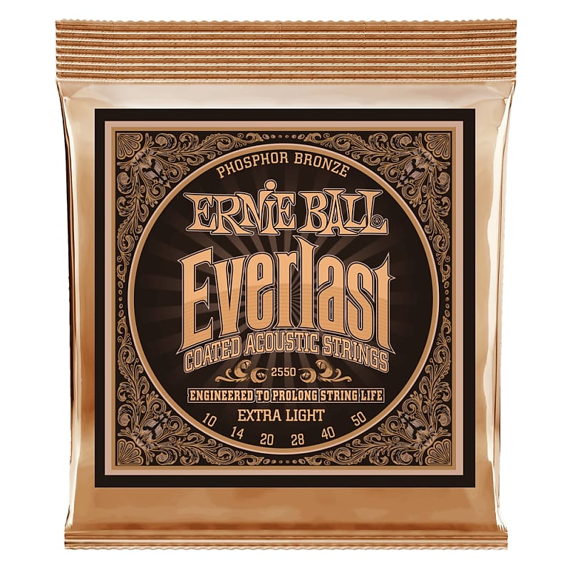 Ernie Ball #2550 Everlast Coated Phos Bronze Acoustic Guitar Strings .010-.050 image 1