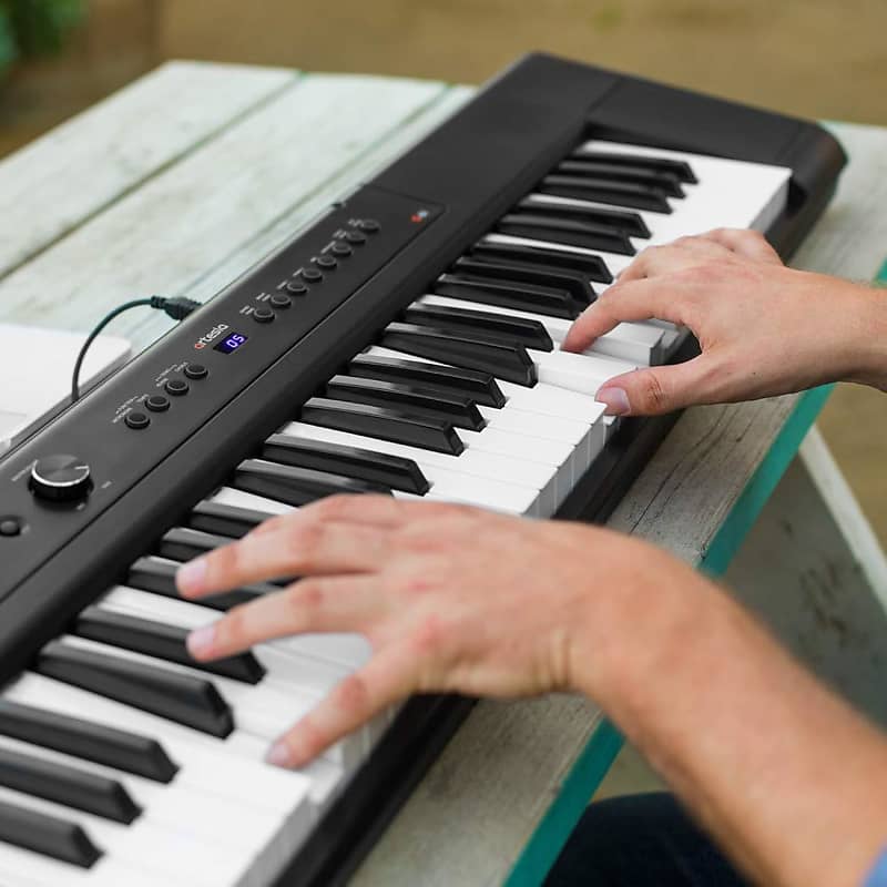 FVEREY Foldable Piano Keyboard, 61 Keys Semi Weighted Electric Keyboard,  Portable Travel Piano Digital Music Keyboard for Beginners with Sustain