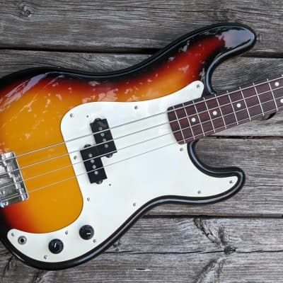 1993-94 Made in Japan Squier Silver Series Standard Precision Bass 3-tone sunburst image 1