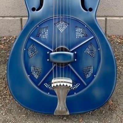 National Reso-Phonic NRP Denim Steel Bodied 14 Fret Single Cone 2021 Deep Blue image 1