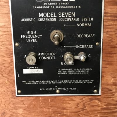 KLH Model 7 Seven Acoustic Suspension Loudspeaker System (Pair) image 13