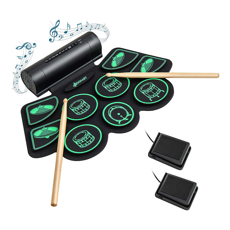 Sonart Electronic Drum Set with 2 Build-in Stereo Speakers for