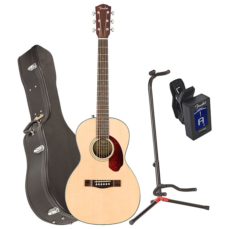 Fender 0962712221 CP-140SE NAT WC Acoustic Electric Guitar w/ Case, Stand,  and Tuner