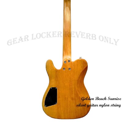 Golden beach sunrise solid cedar Nylon string silent guitar (custom made) image 5