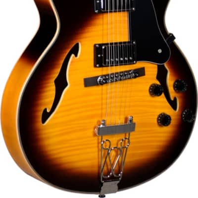 Teton F Series Single Cutaway Full Hollow Body Electric Guitar F1433FMVS for sale