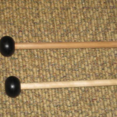 ONE pair new old stock (with packaging) Encore Mallets by Dan Lidster 103B, Oval Hard Rubber Black HEAD (unwound) / Birch Dowel HANDLES, from around 2019, made in USA image 15