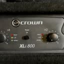 Crown XLi800 Two-Channel 300W @ 4Ω Power Amplifier with heavy duty rack
