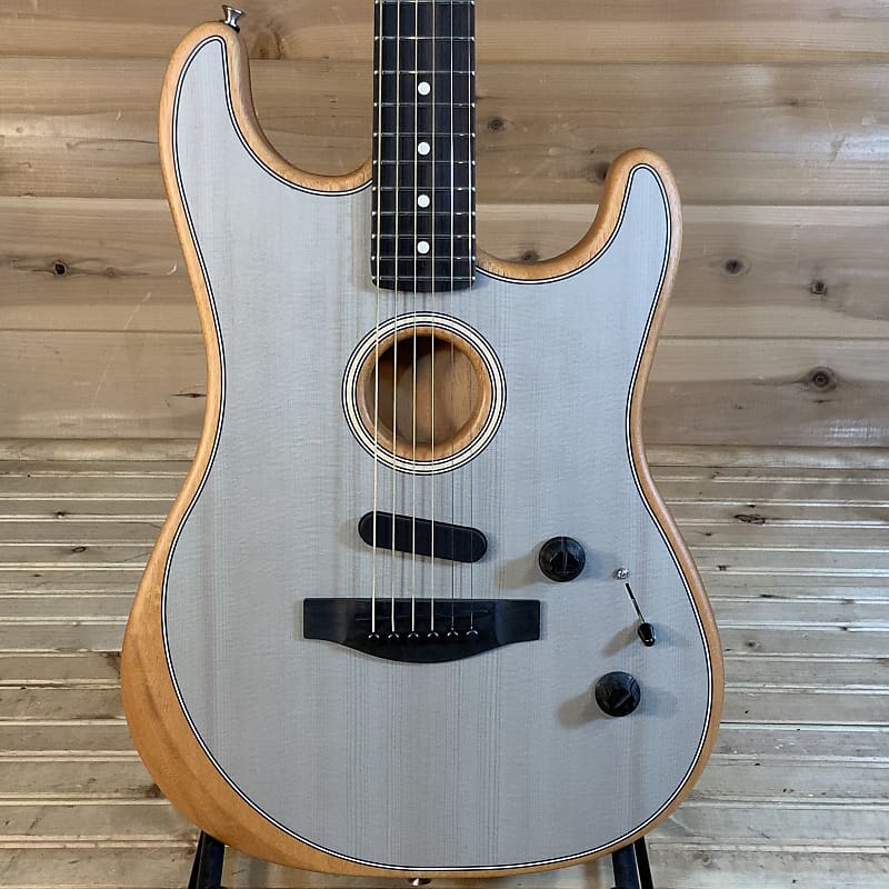 Fender American Acoustasonic Stratocaster Acoustic Guitar - Transparent Sonic Blue image 1