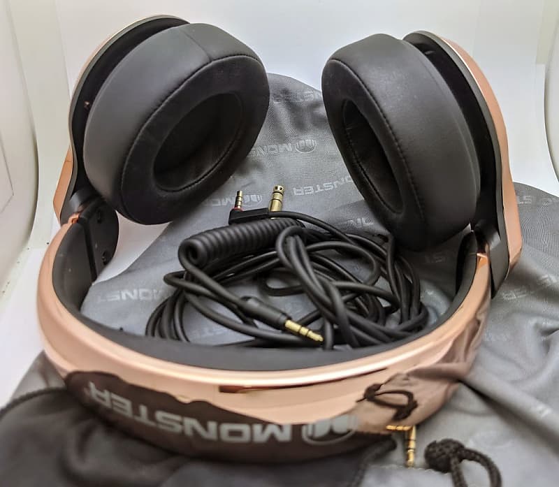 Monster 24K N-Pulse Professional DJ Style Headphones Rose online Gold Limited Edition N