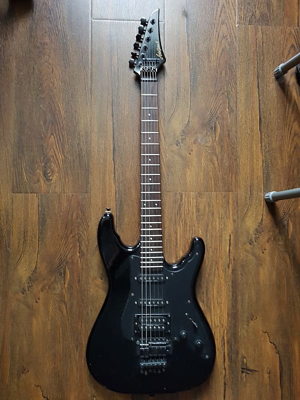 売れ筋新商品 Aria SaLE STOCK :: Black 1980s Superstrat R Hellion II Pro ギター