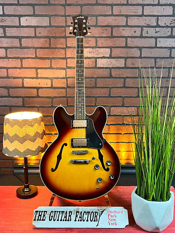 Arbor AJ135 SemiHollow Body Sunburst Electric Guitar "ES335 Reverb