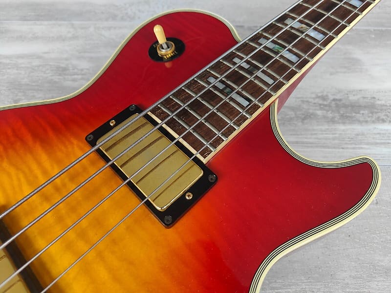 2001 Greco Japan LGB-100 Short Scale Les Paul Bass (Cherry