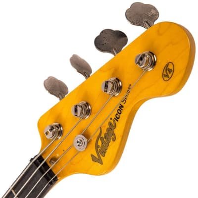 Vintage V4 Bass Icon - Distressed Firenza Red image 10