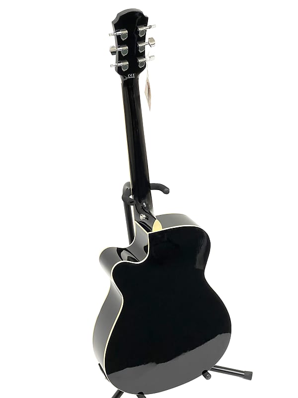 Aria Electric Acoustic Guitar Gloss Black AFN-15CE BK | Reverb