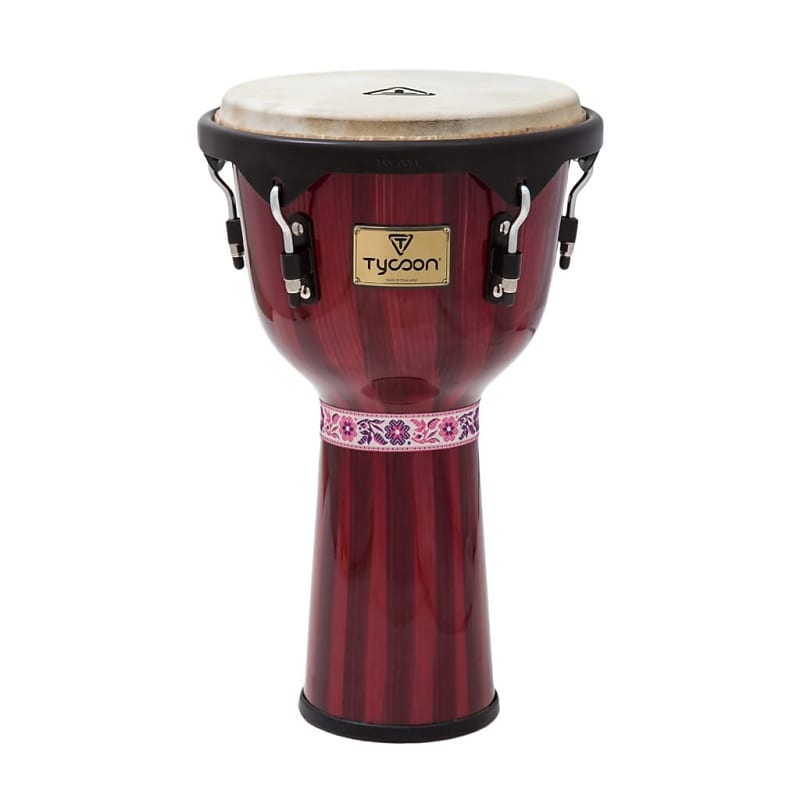 Tycoon Artist Series 12″ Djembe - Hand-Painted Red Finish - TJ-72BHPR image 1