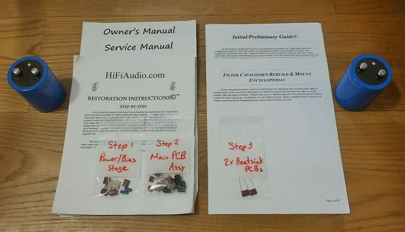 Crown (Amcron) DC-300 restoration kit filter capacitor repair rebuild fix  			