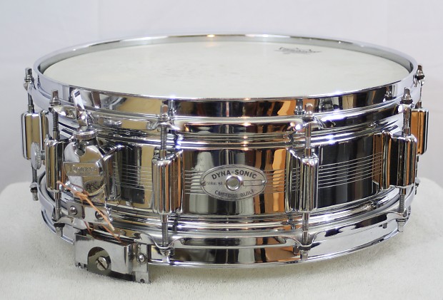 Rogers "7-Line" Dyna-Sonic 5x14" Chrome Over Brass Snare Drum with Beavertail Lugs 1963-1967 image 2