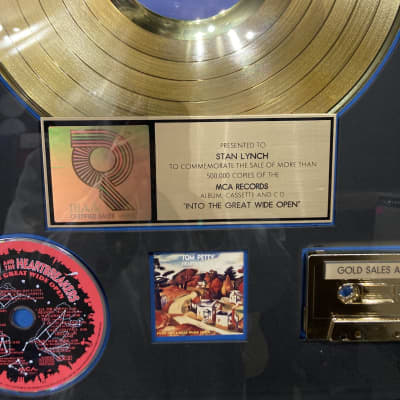 Stan Lynch Tom Petty and The Heartbreakers, RIAA, Great Wide Open Gold Record (#13) image 3