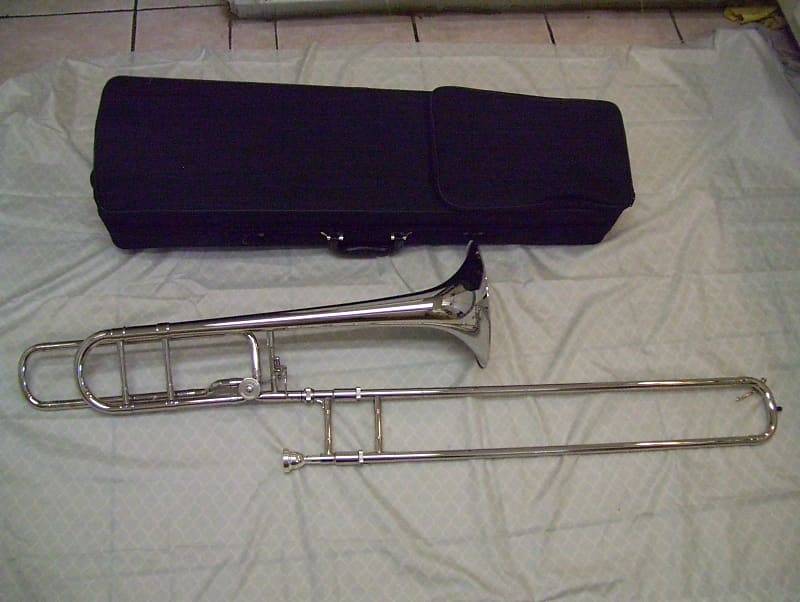 Silver Trigger trombone, open wrap, with case and mouthpiece Reverb
