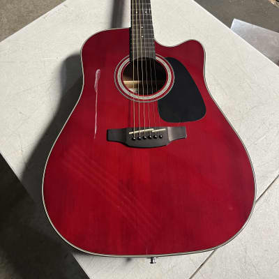 Takamine G Series GD30CE Dreadnought Cutaway Acoustic-Electric Guitar, crack on the top - wine red image 1