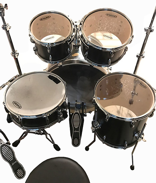 Ludwig Accent CS Custom 5-piece Drum Set with hardware Black