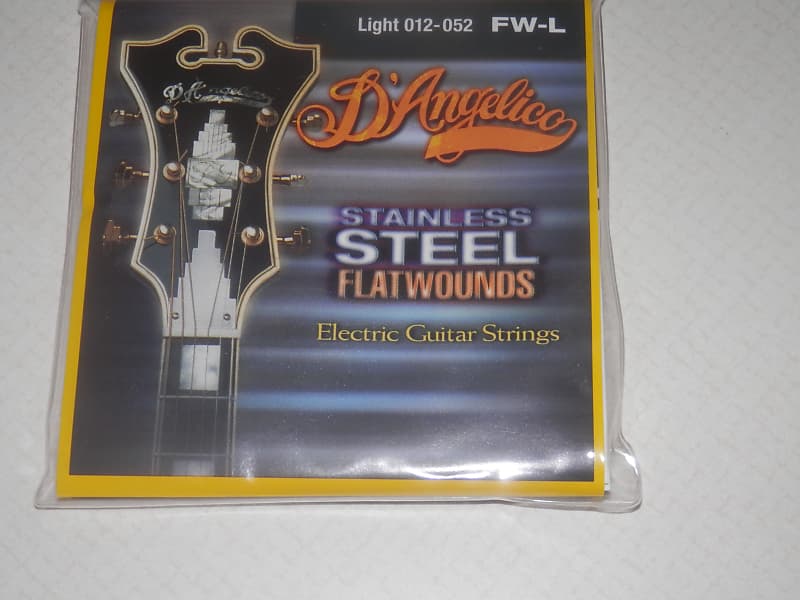 D Angelico LIGHT 12 52 STAINLESS STEEL FLATWOUNDS STRING 3 PACK